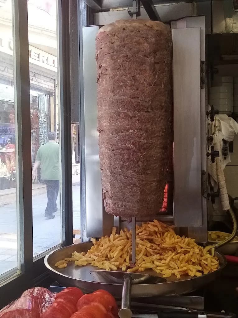 Kılavuz Döner authentic sliced lamb döner kebab over rice in Karaköy