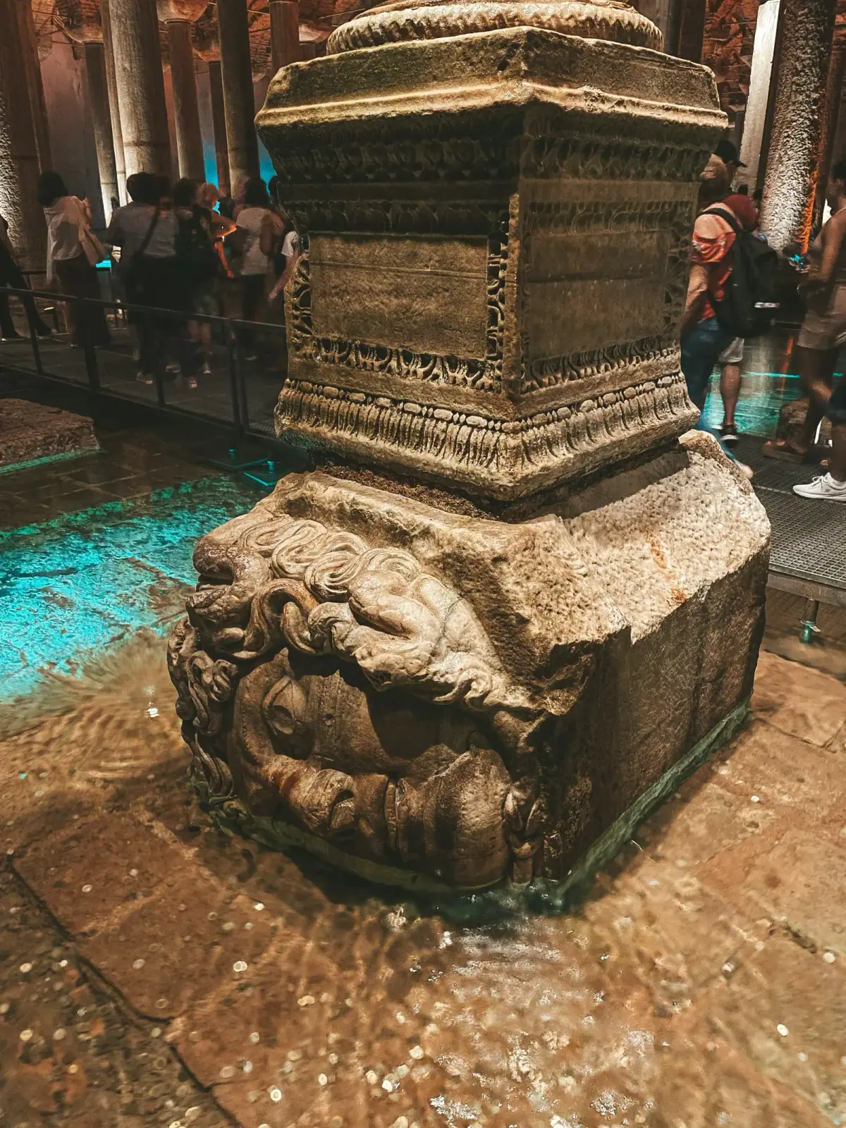The mysterious Medusa Head in Basilica Cistern, Istanbul. Discover the ancient Roman secrets of Yerebatan Sarnici during your.
