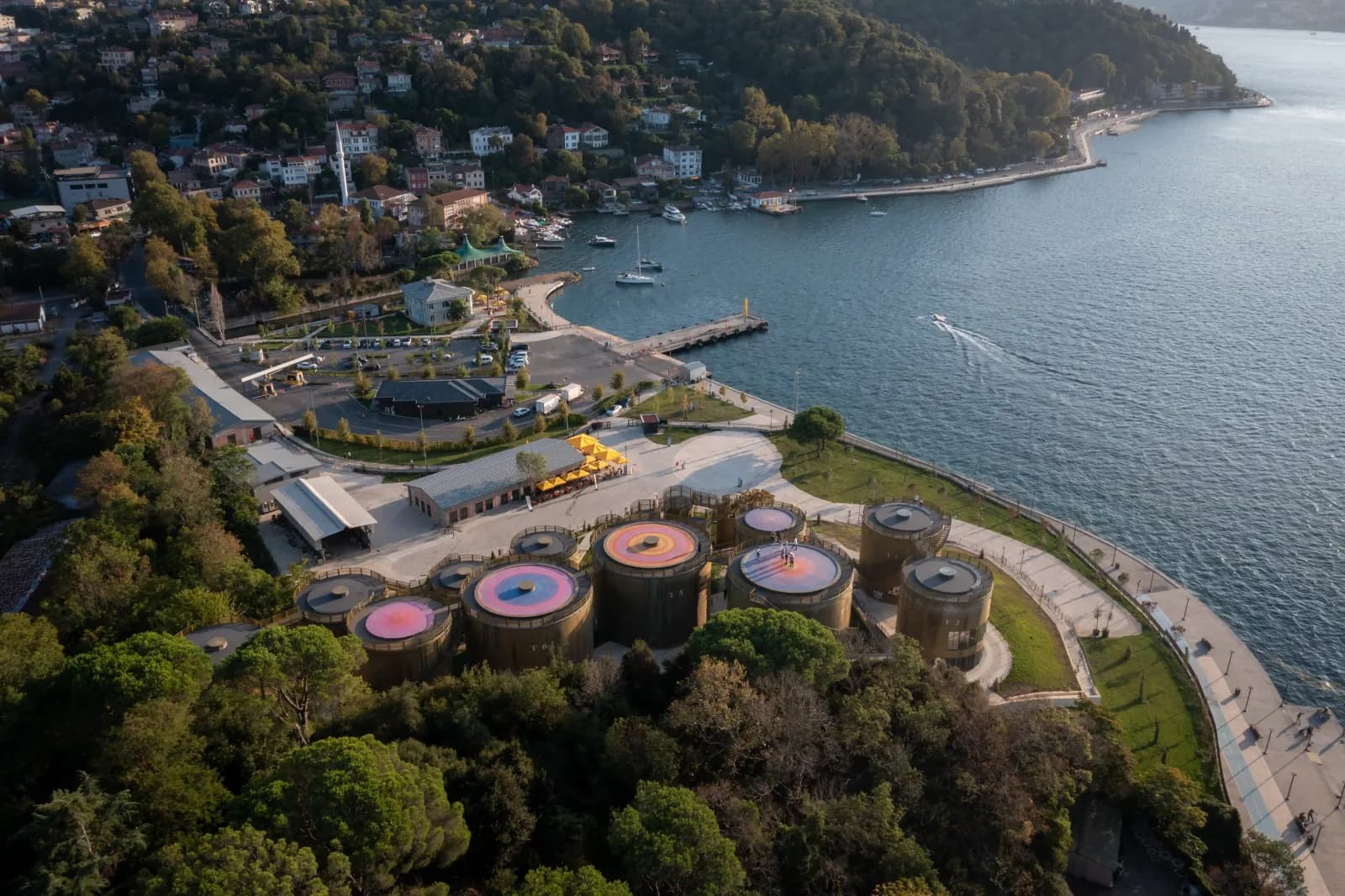 Restored industrial fuel silos at Çubuklu Silolar Beykoz.