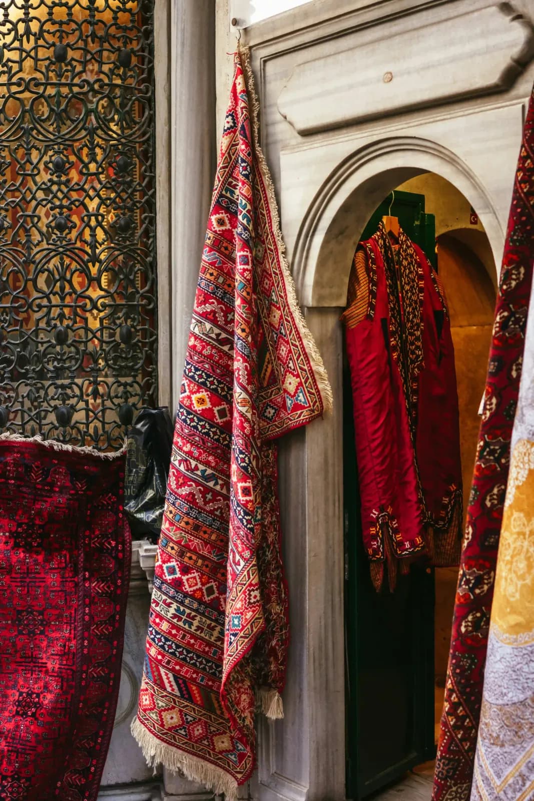 Close-up of handmade craftsmanship in the heart of the Grand Bazaar, Istanbul. A must-see historic site near your.