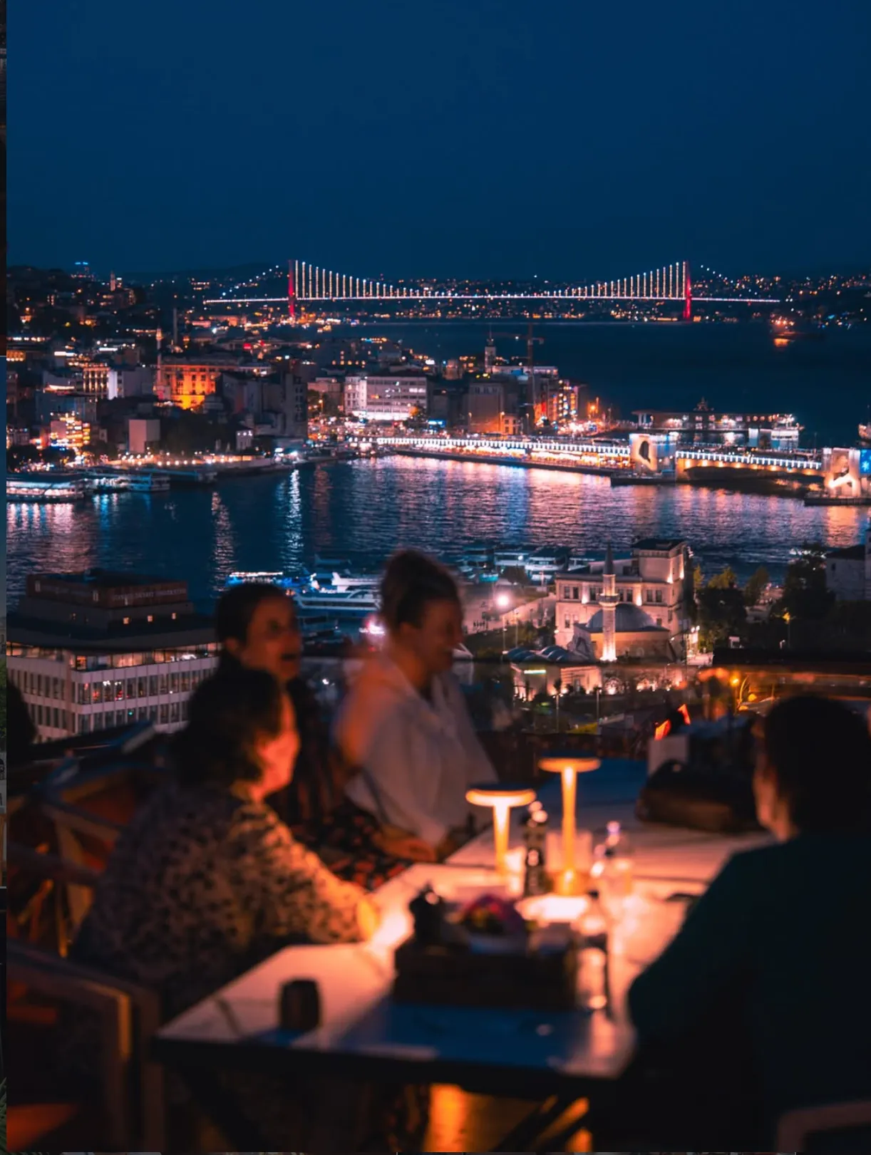 The breathtaking Golden Horn and mosque view from Mimar Sinan Roof Cafe.