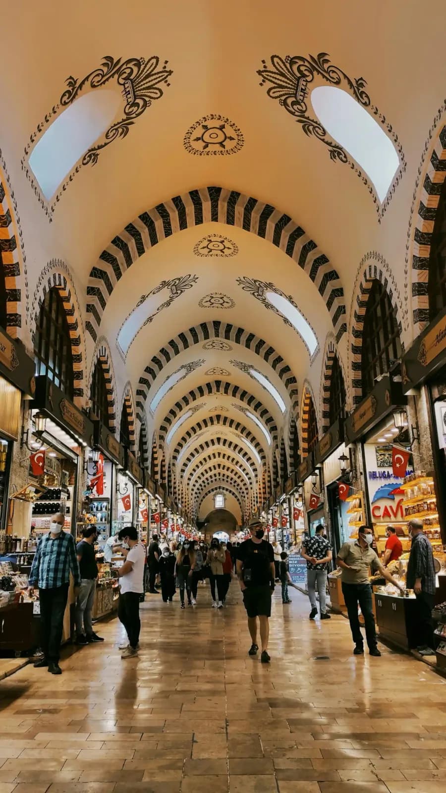 Colorful displays of traditional Turkish spices and herbs at the Spice Bazaar. Discover the aromatic heart of Istanbul during your.