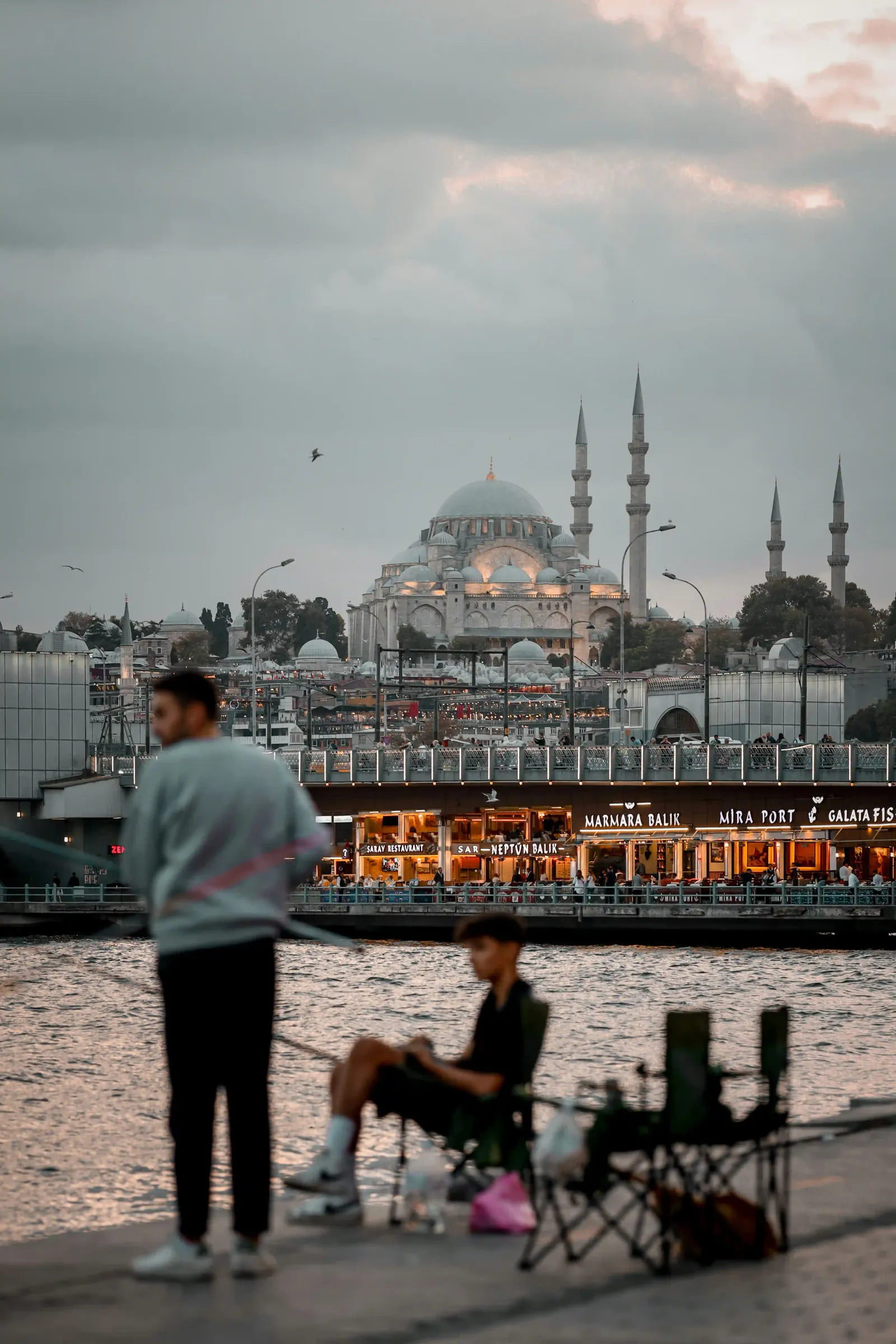 The elegant courtyard and historic ablution fountain of Süleymaniye Mosque. A peaceful historic site just a short distance.