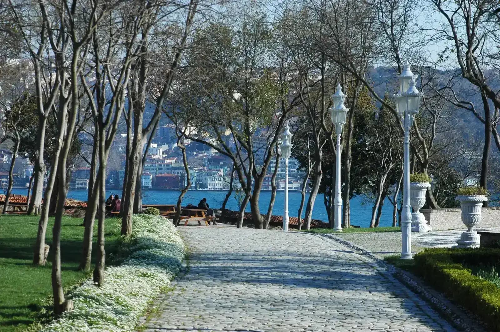 Panoramic greenery and historical pavilions of Yıldız Park in Beşiktaş.
