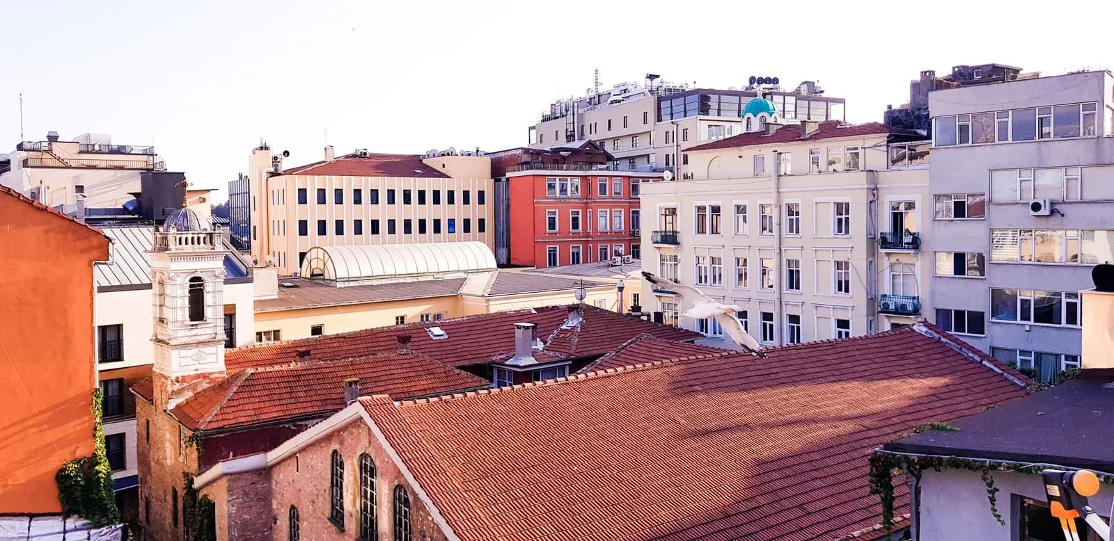 Karaköy rooftops and historic façades seen from the Room with City View, Istanbul